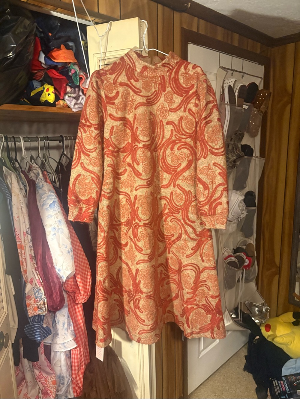 Dainty Jewells Orange & Cream Textured Paisley Jacket